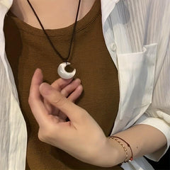 Chinese Style Moon Braided Necklace for Women