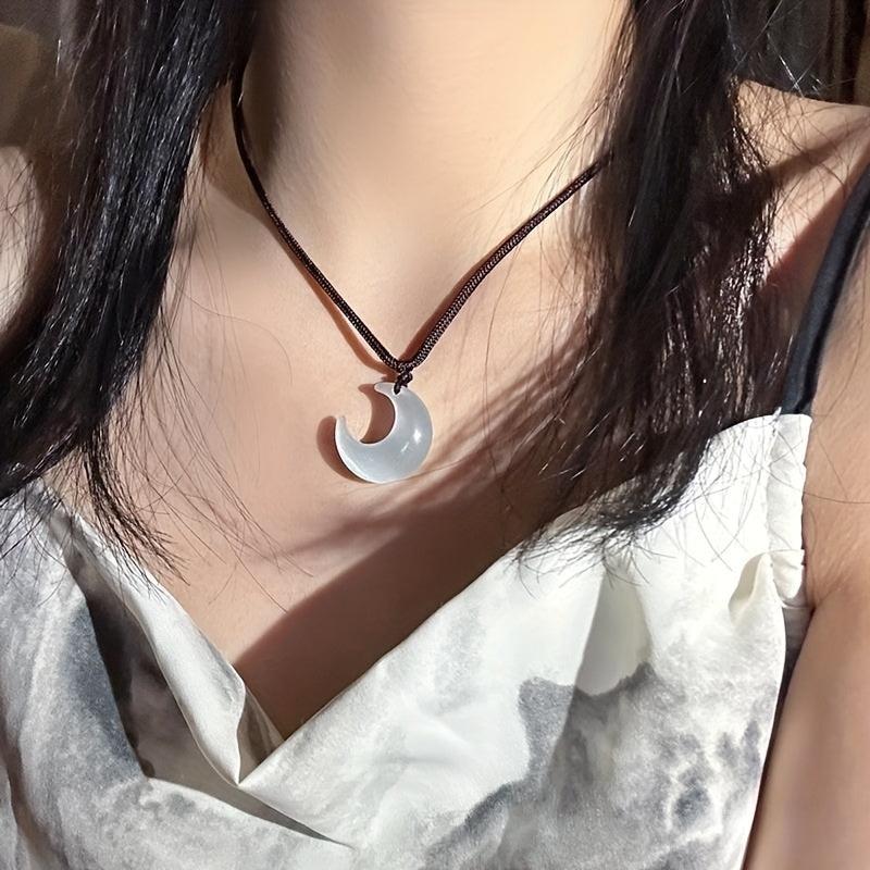 Chinese Style Moon Braided Necklace for Women
