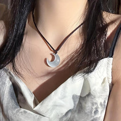Chinese Style Moon Braided Necklace for Women