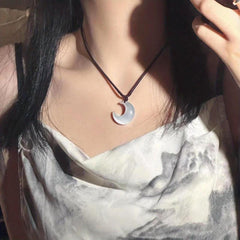 Chinese Style Moon Braided Necklace for Women