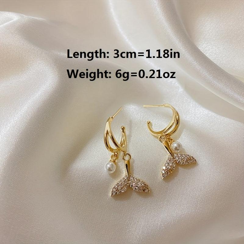 Fishtail Faux Pearl Earrings Women Earrings Holiday Gift