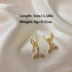 Fishtail Faux Pearl Earrings Women Earrings Holiday Gift