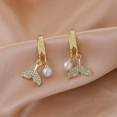 Fishtail Faux Pearl Earrings Women Earrings Holiday Gift