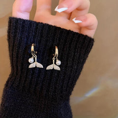 Fishtail Faux Pearl Earrings Women Earrings Holiday Gift