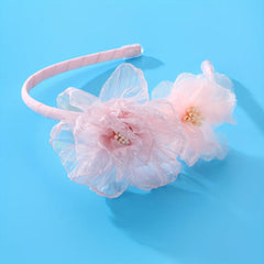 Pink Organza Flower Headband for Girls