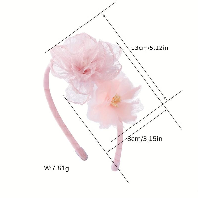 Pink Organza Flower Headband for Girls