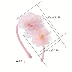 Pink Organza Flower Headband for Girls