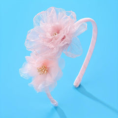 Pink Organza Flower Headband for Girls