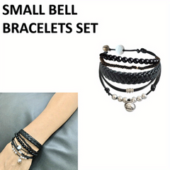 Y2K Bracelet Sets 6 Stackable Boho Hippie Gift Bead Bell Star Mountain