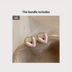 Heart Stud Earrings For Women Dangle Earring Drop Jewelry Girls Gift