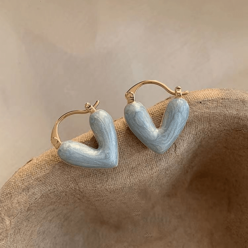 Heart Stud Earrings For Women Dangle Earring Drop Jewelry Girls Gift