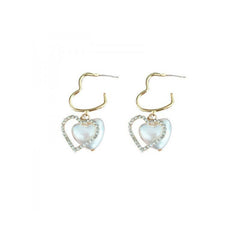 Heart-shaped Hollow Love Pearl Earrings Women Holiday