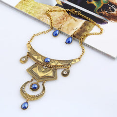 Vintage Water Drop Necklace Geometric Shape Jewelry Set