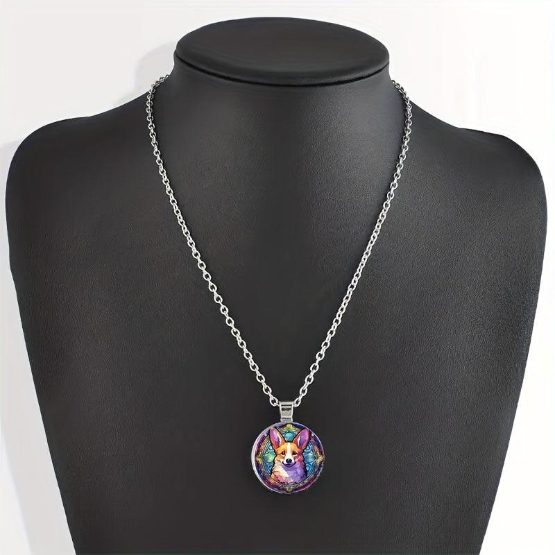 Round Corgi Bead Pendant Necklace Gift for Special Occasions