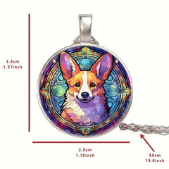 Round Corgi Bead Pendant Necklace Gift for Special Occasions