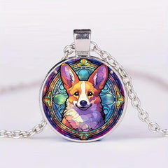 Round Corgi Bead Pendant Necklace Gift for Special Occasions