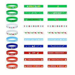 10pcs Christmas Bracelet Set Silicone Holiday Party Decoration Supplies