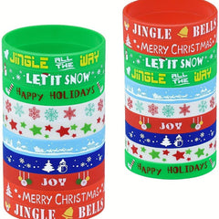 10pcs Christmas Bracelet Set Silicone Holiday Party Decoration Supplies