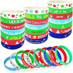 10pcs Christmas Bracelet Set Silicone Holiday Party Decoration Supplies