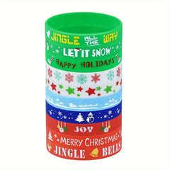 10pcs Christmas Bracelet Set Silicone Holiday Party Decoration Supplies