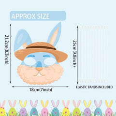 9pcs Animal Paper Mask for Kids Bunny Mask Easter Masks Party Props
