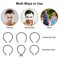 3pcs Unisex Hair Band Metal Hair Hoop Spring Non Slip Men Women Sports Headwear