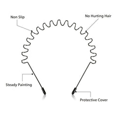 3pcs Unisex Hair Band Metal Hair Hoop Spring Non Slip Men Women Sports Headwear