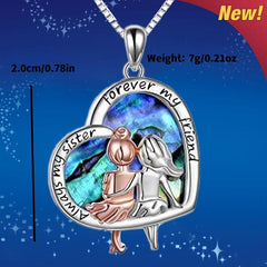 Infinity Love Heart Sisters Pendant Necklace Gift for Sister
