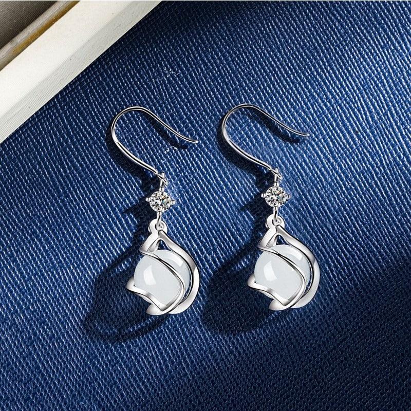 Retro Cat's Eye Stone Earrings Women's Pendant Earrings Party Gift Ear Hooks