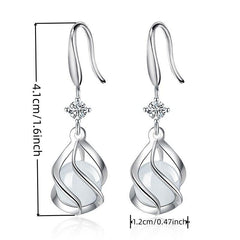 Retro Cat's Eye Stone Earrings Women's Pendant Earrings Party Gift Ear Hooks