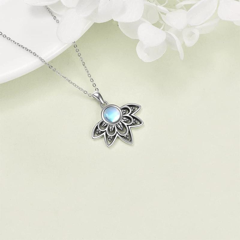 Vintage Lotus Necklace For Women Girls Birthday Christmas Gift