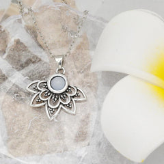Vintage Lotus Necklace For Women Girls Birthday Christmas Gift