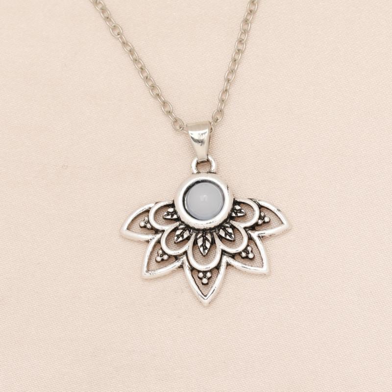 Vintage Lotus Necklace For Women Girls Birthday Christmas Gift