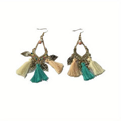 Bohemian Style Leaf Tassel Earrings for Women