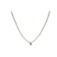 Silver Round Bead Necklace French Temperament Celebrity Clavicle Chain