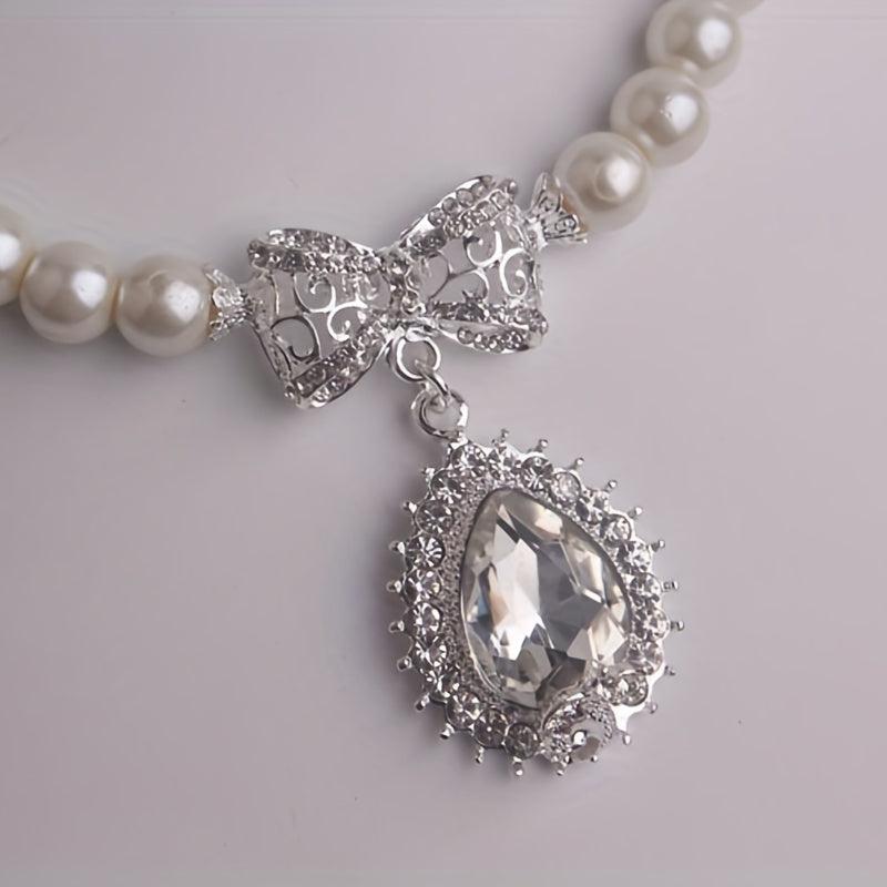 Bridal Rhinestone & Beads Necklace for Weddings