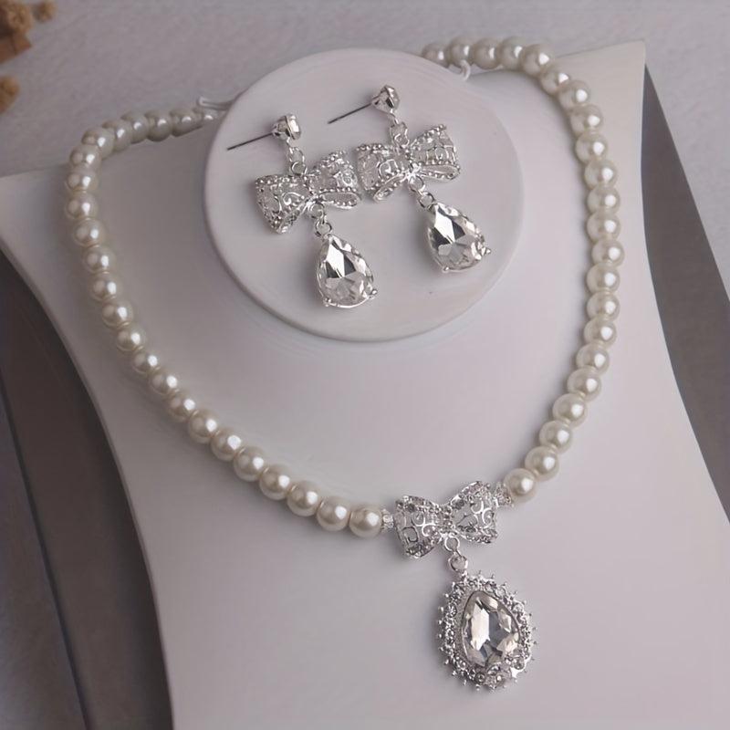 Bridal Rhinestone & Beads Necklace for Weddings