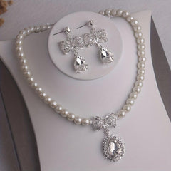Bridal Rhinestone & Beads Necklace for Weddings