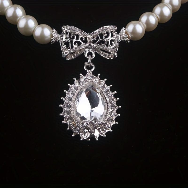 Bridal Rhinestone & Beads Necklace for Weddings