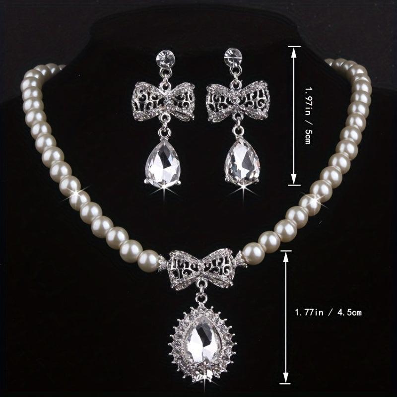 Bridal Rhinestone & Beads Necklace for Weddings