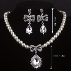 Bridal Rhinestone & Beads Necklace for Weddings