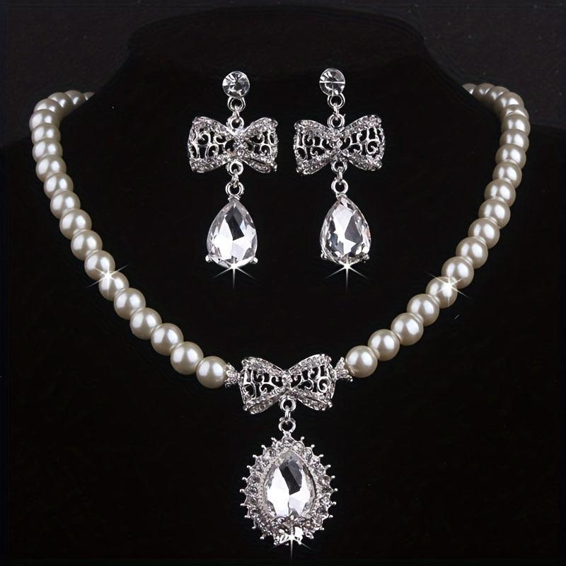 Bridal Rhinestone & Beads Necklace for Weddings