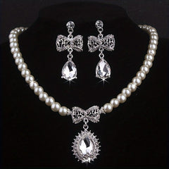 Bridal Rhinestone & Beads Necklace for Weddings