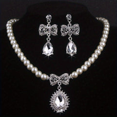 Bridal Rhinestone & Beads Necklace for Weddings