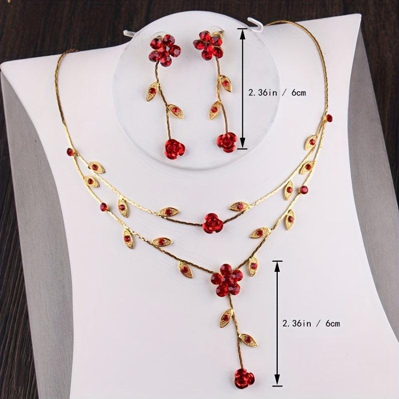 Gorgeous Bride Wedding Dress Cheongsam Set Princess Crown Red Accessories
