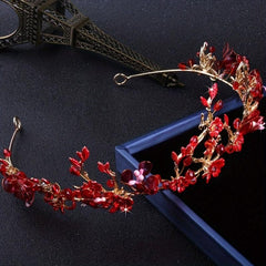 Gorgeous Bride Wedding Dress Cheongsam Set Princess Crown Red Accessories