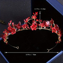 Gorgeous Bride Wedding Dress Cheongsam Set Princess Crown Red Accessories