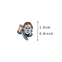 2pcs Halloween Horror Movie Piercing Earrings Stainless Steel Stud Earrings