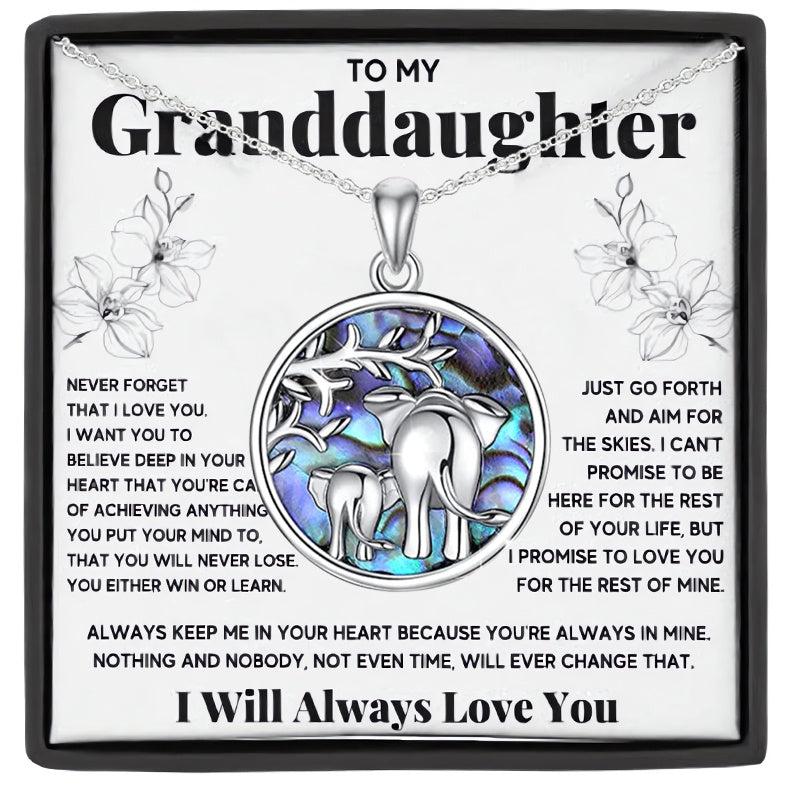2pcs Elephant Pendant Necklace To My Daughter Granddaughter Good Luck