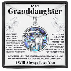 2pcs Elephant Pendant Necklace To My Daughter Granddaughter Good Luck